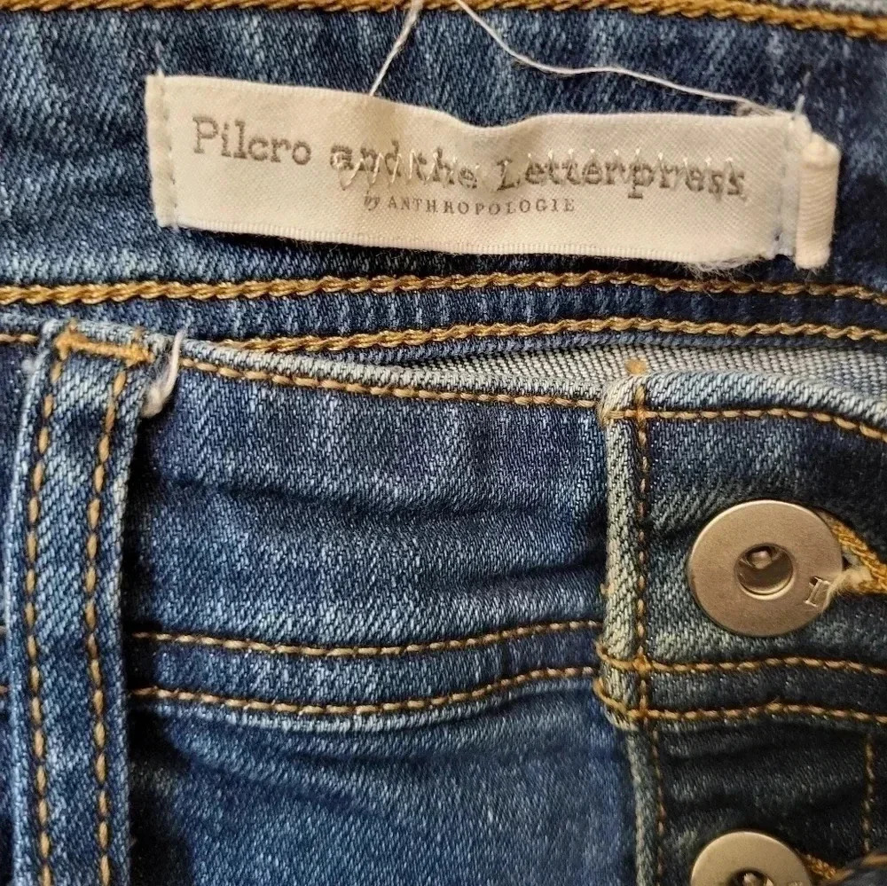 Pilcro and the Letterpress Anthropologie Relaxed Straight Red Stripes Jeans(26) - Picture 9 of 13